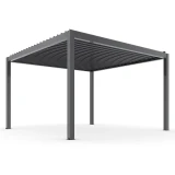 PERGOLA OGRODOWA ELEKTRYCZNA LUXE 3X4M ALUMINIOWA Z OŚWIETLENIEM LED ANTRACYT