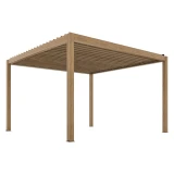Pergola ogrodowa aluminiowa Esti&Esta Luxe 3x4m z LED, kolor drewna