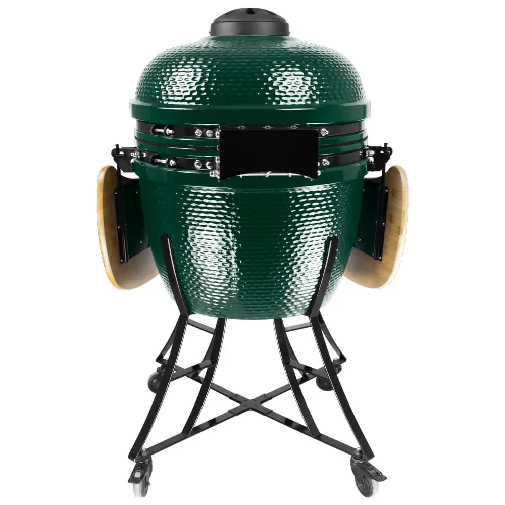 Grill ceramiczny węglowy z pokrywą i półkami bocznymi
