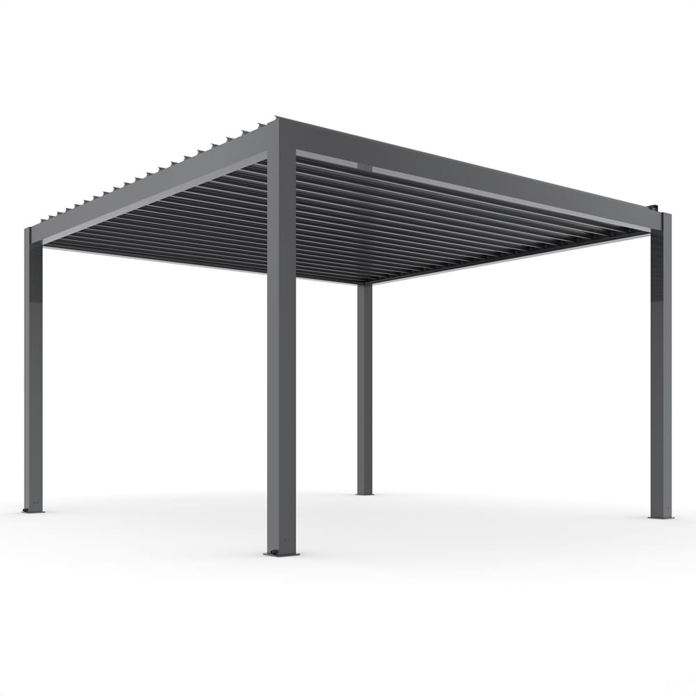PERGOLA OGRODOWA ELEKTRYCZNA LUXE 3.5X3.5M ALUMINIOWA Z OŚWIETLENIEM LED ANTRACYT